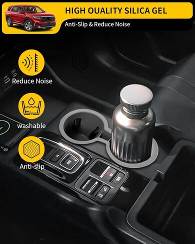 Cup Holder Compatible with 2023 2024 2025 Honda Pilot Car Center Console Cup Holder Insert Storage Box Interior Armrest Organizer for Honda Pilot Accessories (Black) in Kuwait