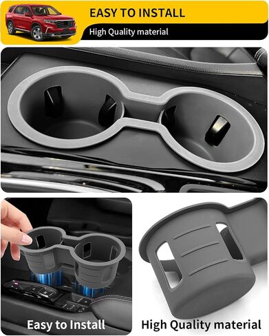 Cup Holder Compatible with 2023 2024 2025 Honda Pilot Car Center Console Cup Holder Insert Storage Box Interior Armrest Organizer for Honda Pilot Accessories (Black) in Kuwait