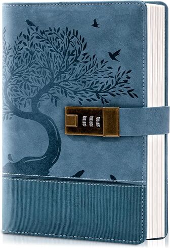 Vintage Diary with Lock for Women Men 256 Pages Leather Password Journal with Lock A5 Locked Journals for Writing Note Taking, 5.9x 8.3 in, Green in Saudi Arabia