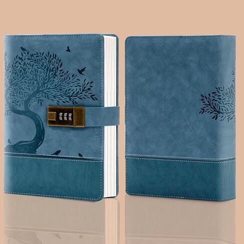 Vintage Diary with Lock for Women Men 256 Pages Leather Password Journal with Lock A5 Locked Journals for Writing Note Taking, 5.9x 8.3 in, Green in Saudi Arabia