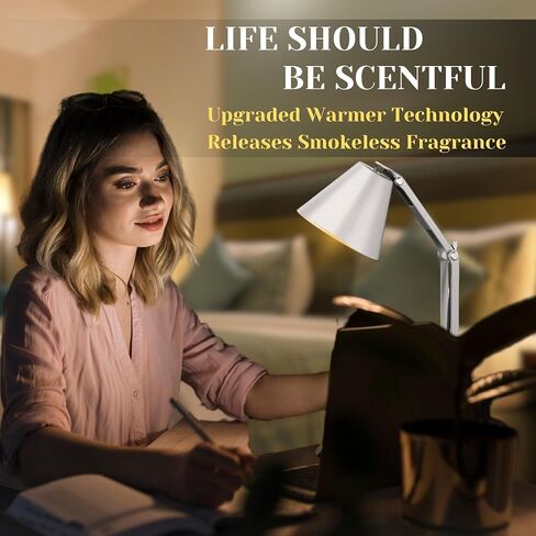 Candle Warmer Lamp with Timer – Wax Melt Warmer with 2 Bulbs - Lamp Dimmer Wax Warmer for Scented Wax – Adjustable Height Ultra-Elegant Wax Melter Candle Lamp Warmer - Golden in Saudi Arabia