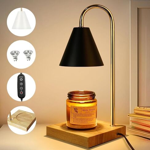 Candle Warmer Lamp with Timer with 2 Bulbs,No Flame Scented Candle Warmer,for Bedroom Home Decor,Fits Large and Small Jar Scented Candle Warming Lantern,Unique Birthday Gifts for Women in Saudi Arabia