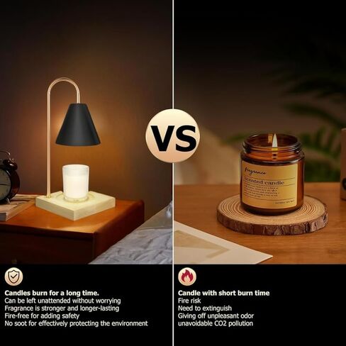 Candle Warmer Lamp with Timer with 2 Bulbs,No Flame Scented Candle Warmer,for Bedroom Home Decor,Fits Large and Small Jar Scented Candle Warming Lantern,Unique Birthday Gifts for Women in Saudi Arabia