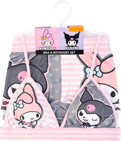 Hello Kitty womens Sports Bra & Boy Short Underwear Sets With Kuromi, Melodi, Keroppi & More in Xxxs-xl in Saudi Arabia