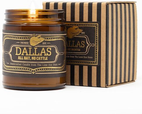 شمعة تكساس المعطرة من جاكسون فون، تكساس - روائح المريمية البرية، الفانيليا، نار المخيم، برطمان 9oz - وقت حرق لمدة 40 ساعة in Kuwait