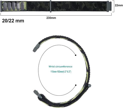 Adjustable Nylon Sport Watch Bands with Hook and Loop Fastener, No tools required, Quick Release Watch Straps Band Width 16mm 18mm 20mm 22mm in Saudi Arabia