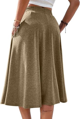 SOFIA'S CHOICE Skirts for Women Midi Length A Line Swing Flowy Skirt with Pockets in Kuwait