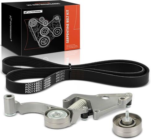 A-Premium Engine Serpentine Belt Drive Kit with Tensioner & Idler Pulley Compatible with Mini [R52/R53 Series] Cooper 2002 2003 2004 2005 2006 - SOHC L4 1.6L, Supercharged in Saudi Arabia
