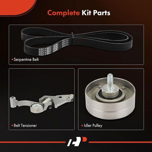 A-Premium Engine Serpentine Belt Drive Kit with Tensioner & Idler Pulley Compatible with Mini [R52/R53 Series] Cooper 2002 2003 2004 2005 2006 - SOHC L4 1.6L, Supercharged in Saudi Arabia