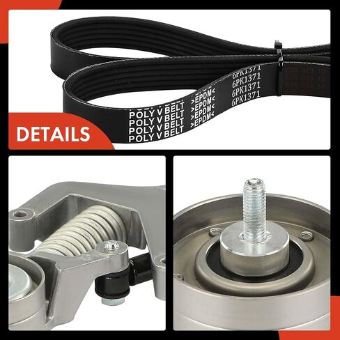 A-Premium Engine Serpentine Belt Drive Kit with Tensioner & Idler Pulley Compatible with Mini [R52/R53 Series] Cooper 2002 2003 2004 2005 2006 - SOHC L4 1.6L, Supercharged in Saudi Arabia