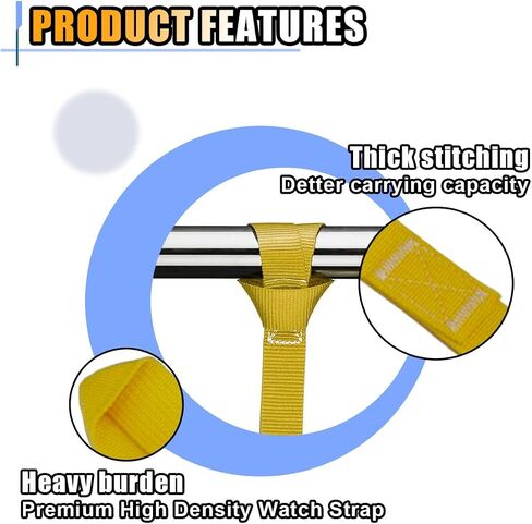 8PCS Soft Loop Tie Down Straps, 1800Lbs Load Capacity & 4800Lbs Breaking Strength, Solid Auxiliary Straps for Securing ATV, UTV, Motorcycles, Scooters, Dirt Bikes, Lawn & Garden Equipment (Orange) in Saudi Arabia