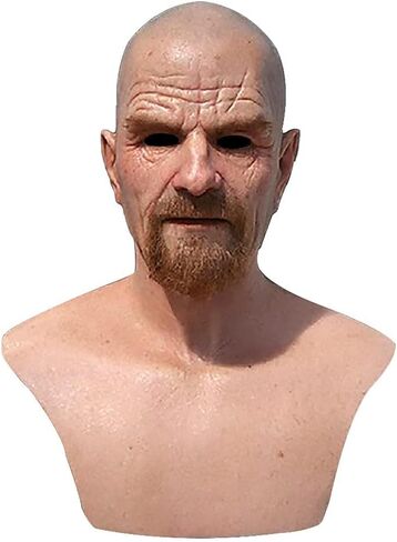 GHDLM Realistic Old Man Mask, Latex Bald Man Mask, Realistic Face Mask, Costume Mask for Halloween Party in Saudi Arabia