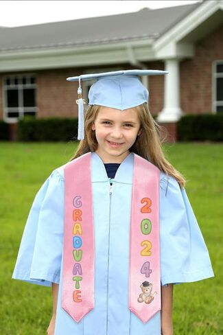 Kindergarten Graduation Sash Preschool Pink Satin Sash 2024 Graduations Sash Stole for Graduation Party Favor in Saudi Arabia