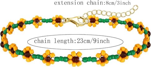 Beaded Anklets for Women Boho Cute Daisy Flower Bead Ankle Bracelets Handmade Waterproof Surfer Anklet Summer Beach Foot Jewelry for Women in Saudi Arabia