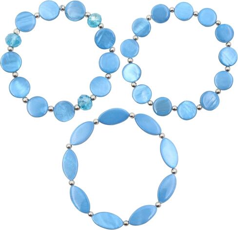Multi Layered Stretch Bracelet for Women Shell Stackable Beaded Bracelet Boho Colorful Western Jewelry Elastic Bracelet for Trendy Gift in Saudi Arabia