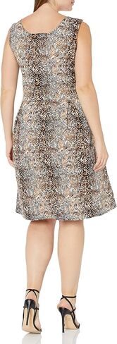 Star Vixen Women's Size Plus-sz Classic Str Ponte KNT Slvlss Box-PLT Fitnflare Dress in Saudi Arabia
