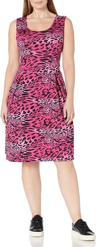 Star Vixen Women's Size Plus-sz Classic Str Ponte KNT Slvlss Box-PLT Fitnflare Dress in Saudi Arabia