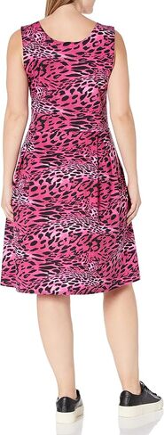 Star Vixen Women's Size Plus-sz Classic Str Ponte KNT Slvlss Box-PLT Fitnflare Dress in Saudi Arabia