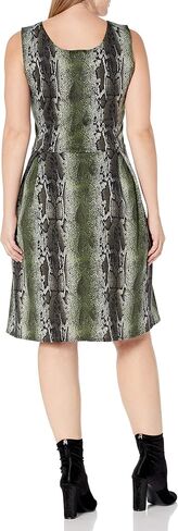 Star Vixen Women's Size Plus-sz Classic Str Ponte KNT Slvlss Box-PLT Fitnflare Dress in Saudi Arabia