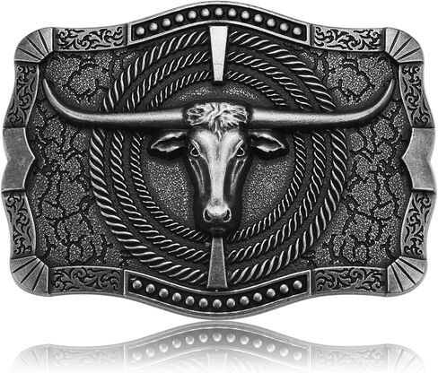 Western Belt Buckle for Men, Cowboy Antique Longhornn Bull Belt Buckles for Women Halloween Christmas in Saudi Arabia