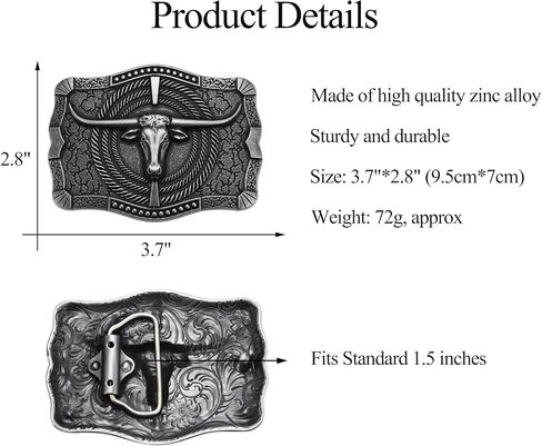 Western Belt Buckle for Men, Cowboy Antique Longhornn Bull Belt Buckles for Women Halloween Christmas in Saudi Arabia