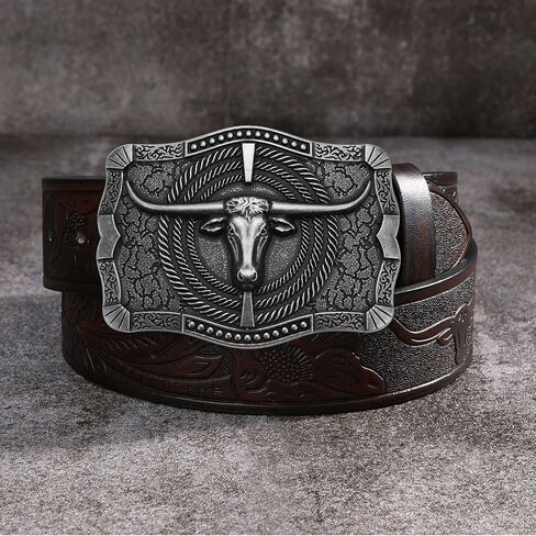 Western Belt Buckle for Men, Cowboy Antique Longhornn Bull Belt Buckles for Women Halloween Christmas in Saudi Arabia