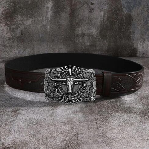 Western Belt Buckle for Men, Cowboy Antique Longhornn Bull Belt Buckles for Women Halloween Christmas in Saudi Arabia