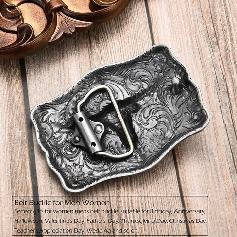 Western Belt Buckle for Men, Cowboy Antique Longhornn Bull Belt Buckles for Women Halloween Christmas in Saudi Arabia