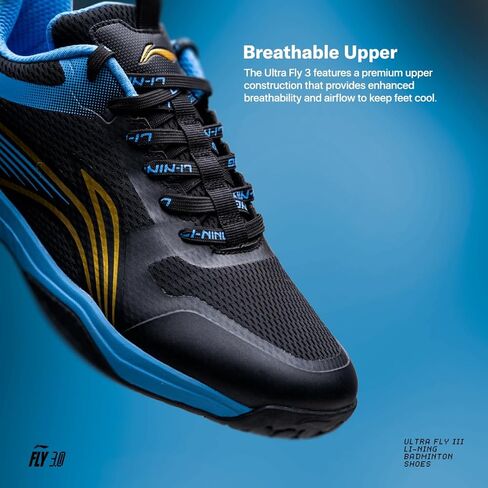 أحذية كرة الريشة LI-NING Ultra Fly III لا تترك علامات ┃ شبكة مسامية ┃ ممتص للصدمات ┃ خفيف الوزن ومتين in Kuwait
