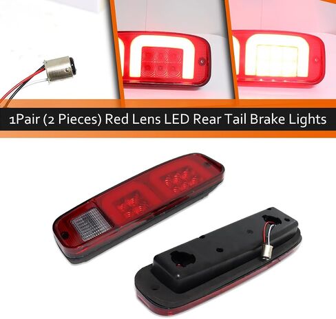 ADIIL عدسة حمراء حمراء LED أضواء الفرامل الخلفية المصابيح الخلفية ل 74-91 فورد E150 F150 250 350 100 برونكو in Kuwait