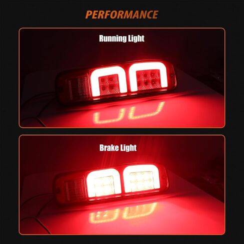 ADIIL عدسة حمراء حمراء LED أضواء الفرامل الخلفية المصابيح الخلفية ل 74-91 فورد E150 F150 250 350 100 برونكو in Kuwait