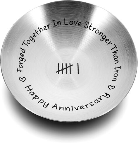 Octamber 6th Anniversary Iron Gifts for Him Her 6 Year Wedding Anniversary Decoration for Wife Husband 4" Ring Holder Jewelry Dish for Women Men Iron Gifts for 6th Anniversary for Him Her Ring Holder in Saudi Arabia