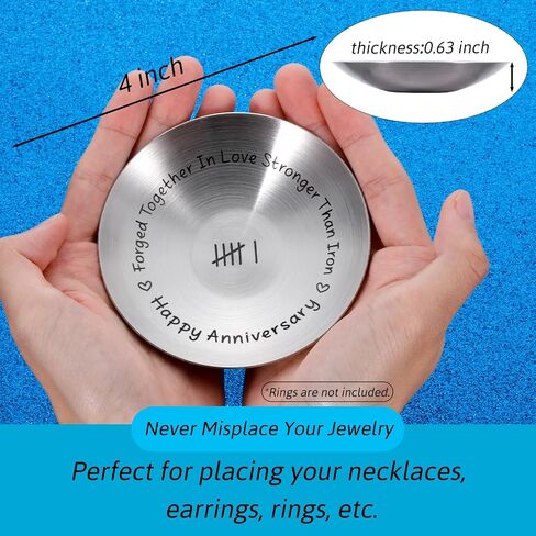 Octamber 6th Anniversary Iron Gifts for Him Her 6 Year Wedding Anniversary Decoration for Wife Husband 4" Ring Holder Jewelry Dish for Women Men Iron Gifts for 6th Anniversary for Him Her Ring Holder in Saudi Arabia