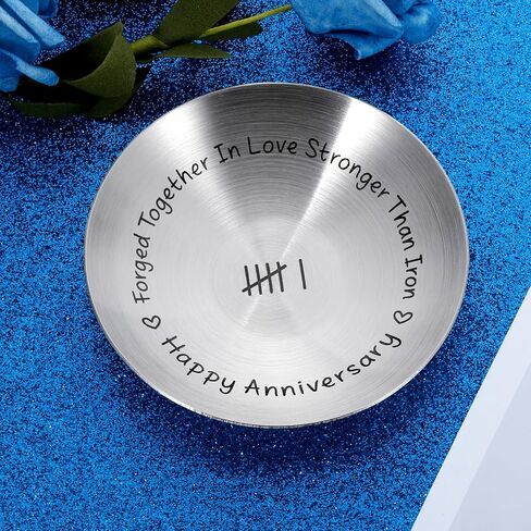 Octamber 6th Anniversary Iron Gifts for Him Her 6 Year Wedding Anniversary Decoration for Wife Husband 4" Ring Holder Jewelry Dish for Women Men Iron Gifts for 6th Anniversary for Him Her Ring Holder in Saudi Arabia