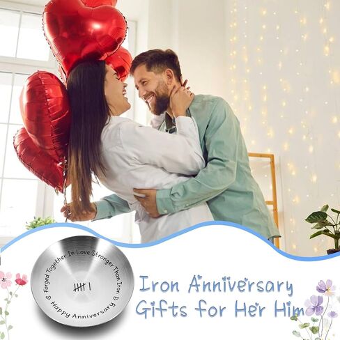 Octamber 6th Anniversary Iron Gifts for Him Her 6 Year Wedding Anniversary Decoration for Wife Husband 4" Ring Holder Jewelry Dish for Women Men Iron Gifts for 6th Anniversary for Him Her Ring Holder in Saudi Arabia