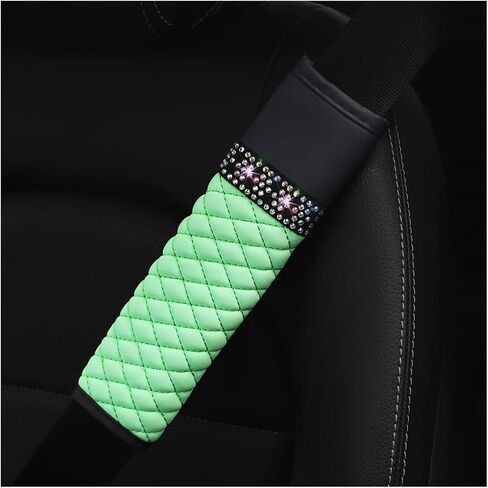 2 Pcs Auto Seat Belt Cover, Sparkling Rhinestone Shoulder Strap for a More Comfortable Driving, Harness Pads Protect Your Neck, Accessories Compatible with All Cars and Backpack (Wine Red) in Saudi Arabia