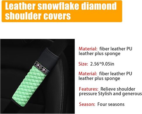 2 Pcs Auto Seat Belt Cover, Sparkling Rhinestone Shoulder Strap for a More Comfortable Driving, Harness Pads Protect Your Neck, Accessories Compatible with All Cars and Backpack (Wine Red) in Saudi Arabia