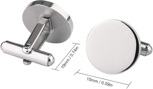 Cufflinks for Men, Driew Cufflinks Blank Cufflink Cuff Links men Flat Pad Blank Setting Tray 1 Pair,Round in Saudi Arabia