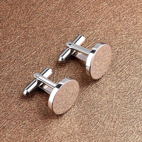 Cufflinks for Men, Driew Cufflinks Blank Cufflink Cuff Links men Flat Pad Blank Setting Tray 1 Pair,Round in Saudi Arabia