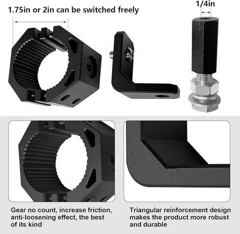 مجموعة دعامة علم UTV، مجموعة دعامة سوط إضاءة LED (أسود)، مشبك شريط لف من الألومنيوم يدور 360 درجة، يناسب تمامًا قفص لفة 1.75 بوصة 2 بوصة، تلقائي مع حامل سارية العلم لعمود علم 1/4 بوصة in Kuwait