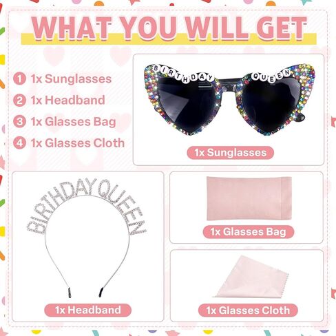 نظارات شمسية لعيد الميلاد مع تاج فتاة عيد الميلاد، تاج عصابة رأس لعيد الميلاد للنساء والفتيات in Kuwait