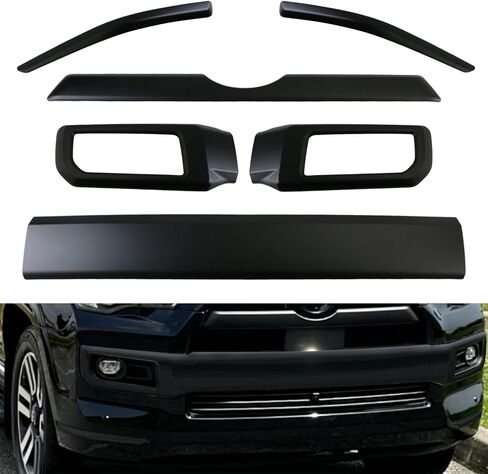 طقم تعتيم مصبغة لسيارة 4Runner Limited، شبكة مصد أمامي لسيارة Toyota 4Runner Limited 2016-2024 ملحقات إدراج غطاء حماية قولبة مجموعة من 6 قطع ABS غير لامع (تناسب فقط محدود) in Kuwait