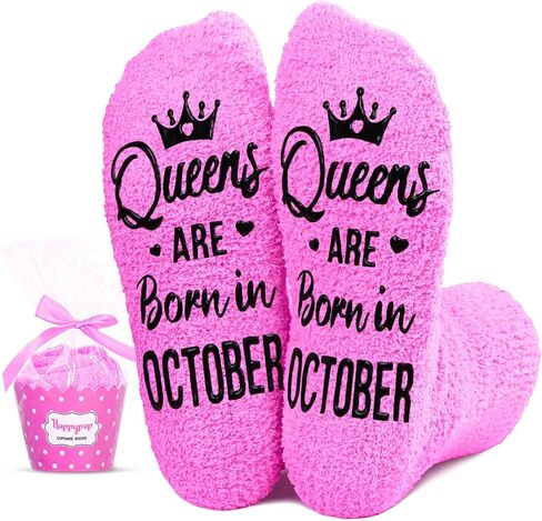 HAPPYPOP September October Birthday Gifts for Women - Birthday Socks Birthday Presents Gifts for Women Female in Saudi Arabia