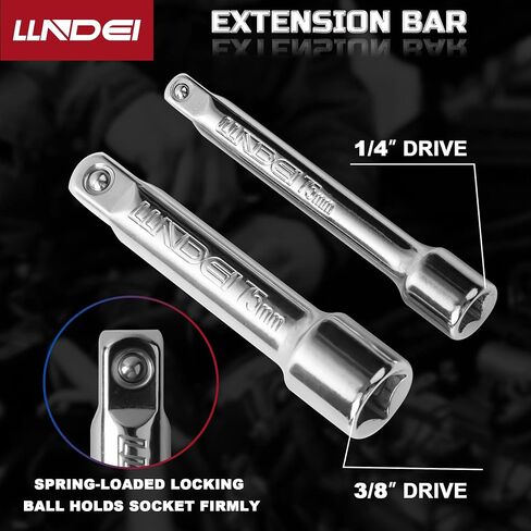 LLNDEI 48 Piece 1/4 Inch Mini Socket Ratchet Wrench Set, Metric Shallow Socket (4-14mm) 6-Point,with 72 Teeth Mini Ratcheting Wrench, Screwdriver Bit Set, Universal Joints and 3 Inch Extensions in Saudi Arabia