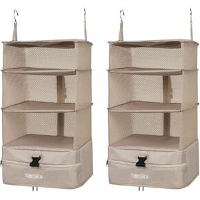 TABITORA Portable Hanging Travel Shelves Bag Packing Cube Organizer Suitcase Storage Large Capacity
