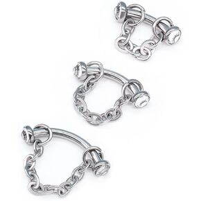 3 Pcs 316L Stainless Steel 16G Tragus Helix Rook Piercing Jewelry with Chain, Cartilage Earrings for Women, Belly Button Ring Vertical Labret Lip Piercing Jewelry