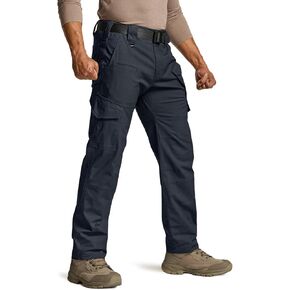 CQR Men's Flex Ripstop Tactical Pants, Water Resistant Stretch Cargo Pants, Lightweight EDC Hiking Work Pants