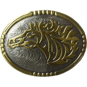 Crumrine Men's Flaming Horsehead Belt Buckle