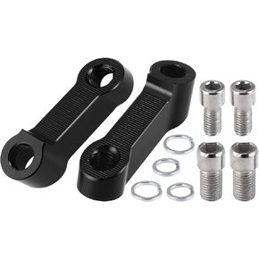 Motoforti 1 Pair Motorcycle 10mm 8mm Mirror Handlebar Mount Riser Extender Adapter Rearview Stem Mirror Adapter for Honda for Suzuki for Kawasaki Silver Tone
