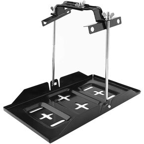 Battery Tray Universal Car Battery Tray Hold Down Clamp Kit, Recessed Slots Design Battery Tray Holder Adjustable Clamp Width 135-190mm, Suitable for Automotive Marine Use in Saudi Arabia